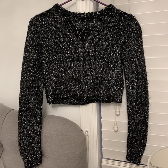 Olivaceous Sweaters - Olivaceous Speckle Cropped Sweater